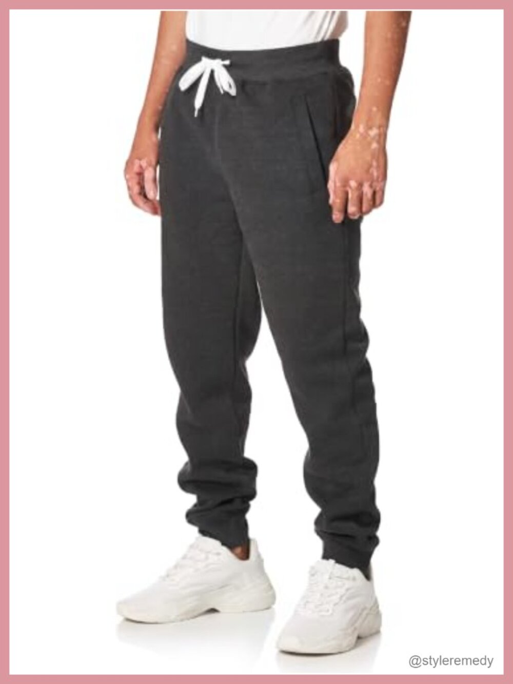 Men's Brushed Fleece Joggers with Pockets, Tapered Cuffed Sweatpants, Athletic